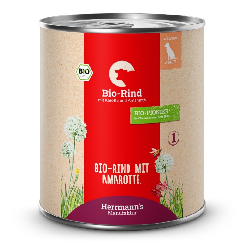 Herrmann's | Bio Rind mit Karotten & Amaranth | Selection Adult | 30 x 800 g