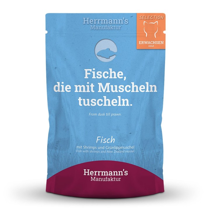 Herrmann's | Fisch mit Shrimps & Grünlippmuschel | Selection Adult | 100 x 100 g