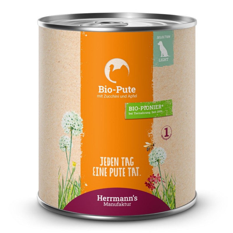 Herrmann's | Bio Pute mit Zucchini & Apfel | Selection Light | 30 x 800 g