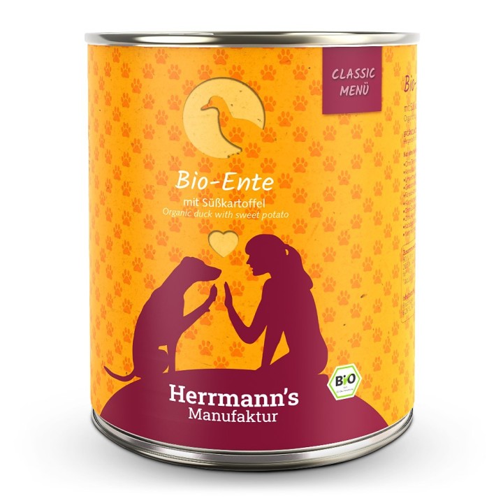 Herrmann's | Bio-Ente mit Süßkartoffeln | Classic | 30 x 800 g