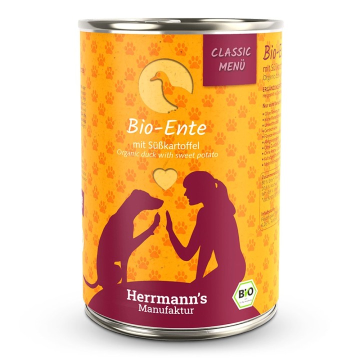 Herrmann's | Bio-Ente mit Süßkartoffeln | Classic | 30 x 400 g