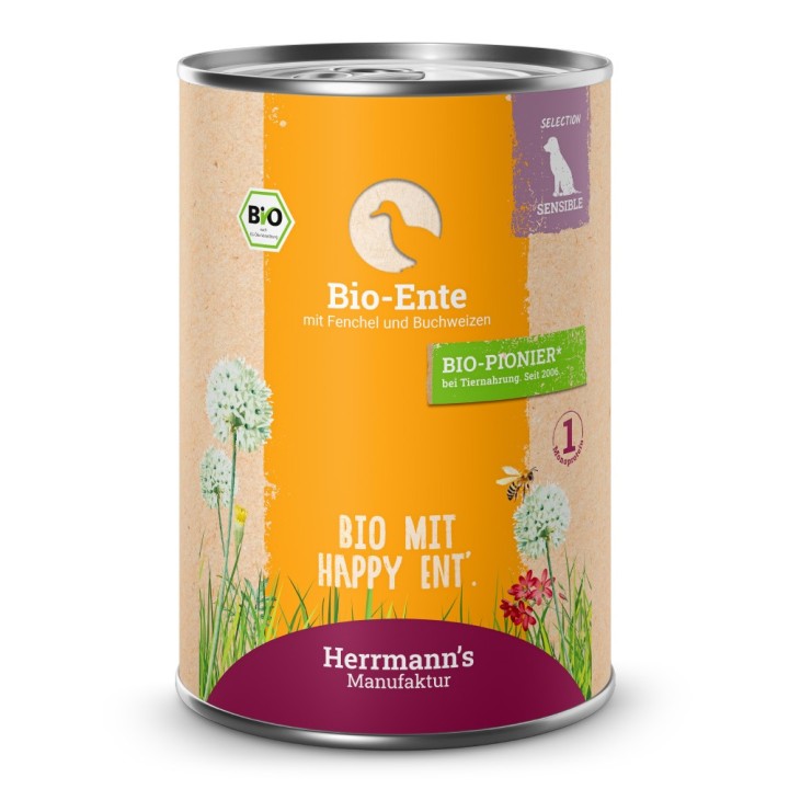 Herrmann's | Bio Ente mit Fenchel & Buchweizen | Selection Sensible | 30 x 400 g