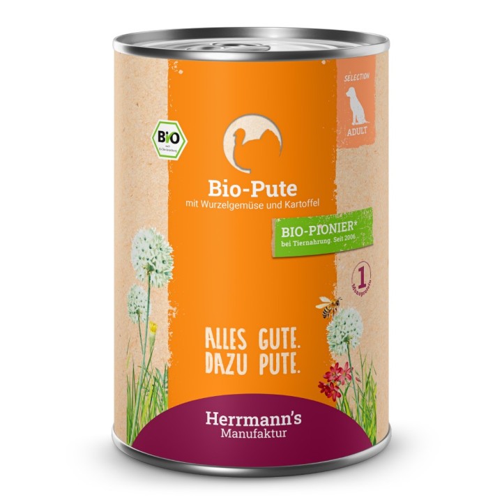 Herrmann's | Bio Pute mit Pastinake & Kartoffel | Selection Adult | 30 x 400 g