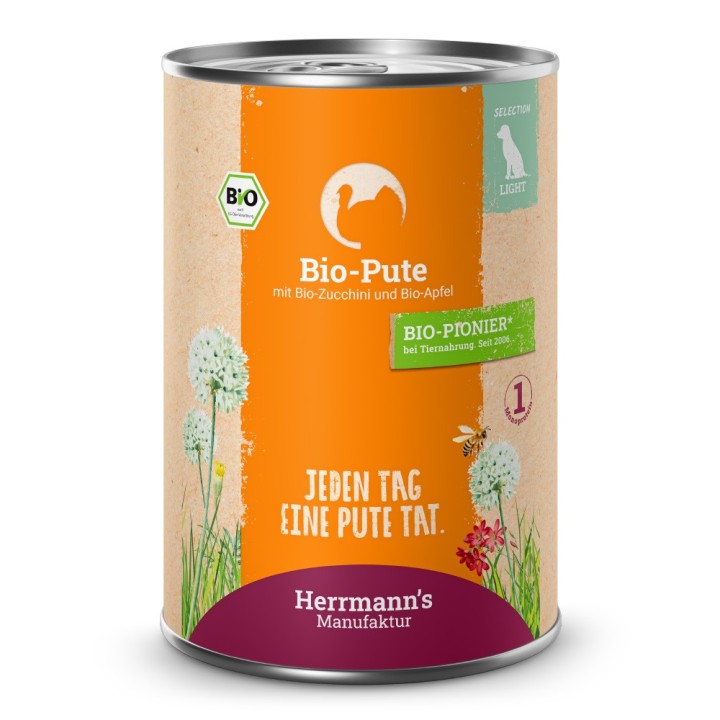 Herrmann's | Bio Pute mit Zucchini & Apfel | Selection Light | 30 x 400 g