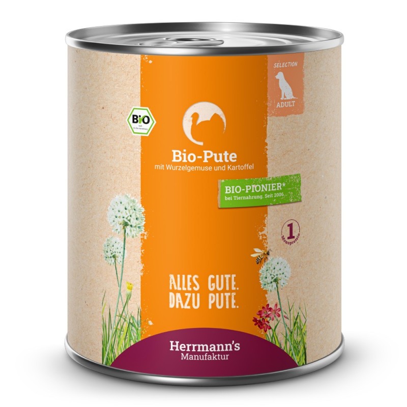 Herrmann's | Bio Pute mit Pastinake & Kartoffel | Selection Adult | 30 x 800 g