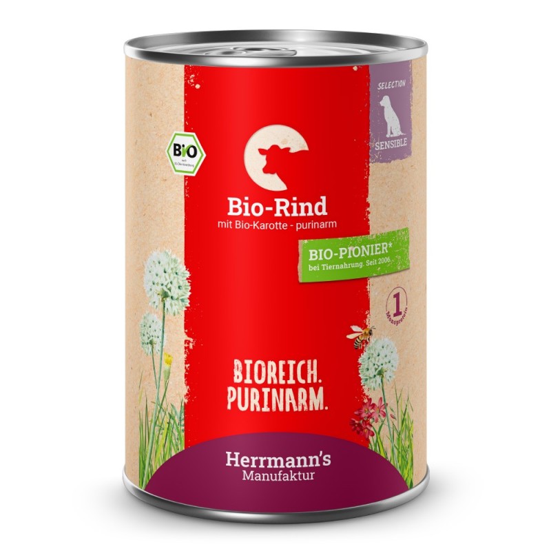 Herrmann's | Bio Rind mit Karotten - purinarm | Selection Sensible | 30 x 400 g
