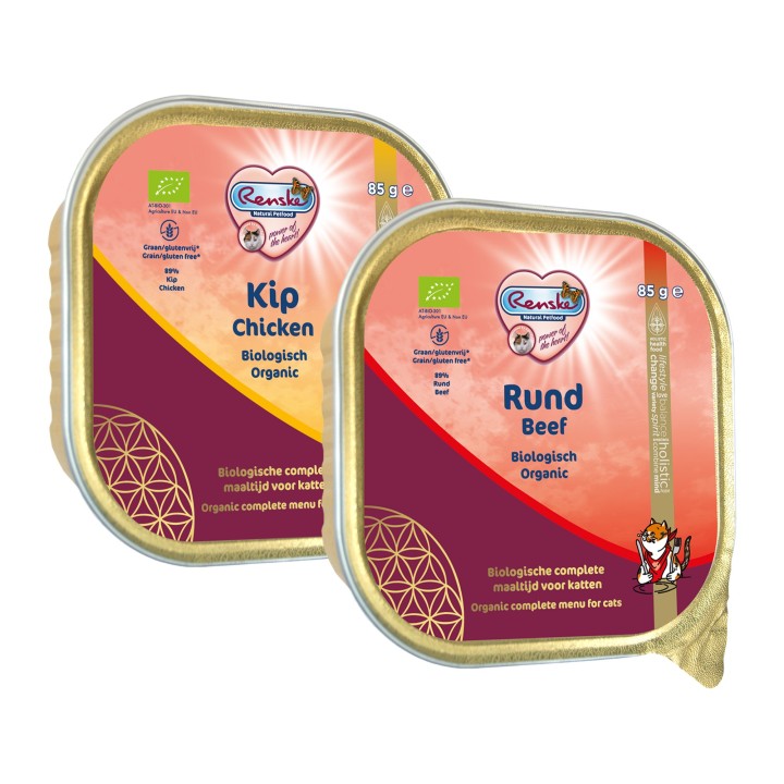 Renske Katzenfutter - biologisches Frischfleisch - Huhn - 19 x 85 g