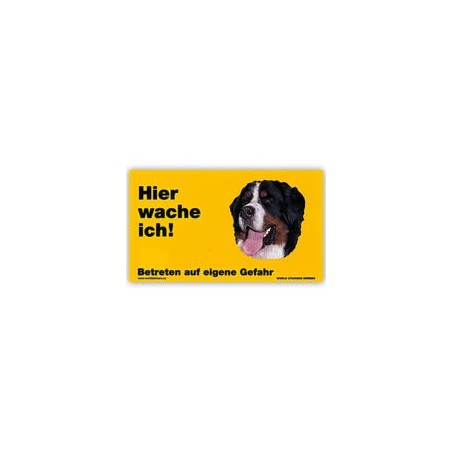 Warnschild "Hier wache ich!" Größe 17 x 10 cm, gelb