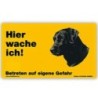 Warnschild "Hier wache ich!" Größe 17 x 10 cm, gelb
