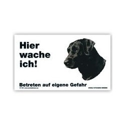 Warnschild "Hier wache ich!" Größe 17x10 cm, weiß