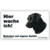 Warnschild "Hier wache ich!" Größe 17x10 cm, weiß