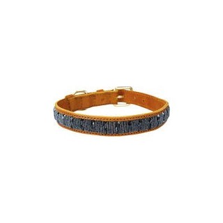 Plakkies Hunde-Lederhalsband [Starry Night - 35 - 43 cm]