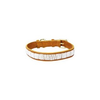 Plakkies Hunde-Lederhalsband [Coconut - 30 - 36 cm]