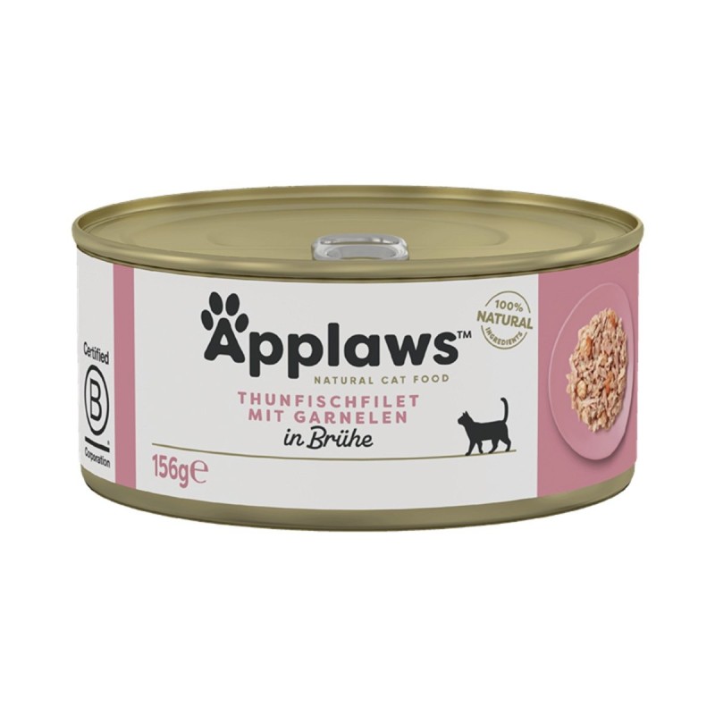 Applaws Cat Thunfischfilets und Garnelen 24x156g