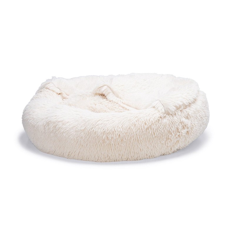 Beeztees Yala Hundebett Beige Plüsch Ø 70 cm