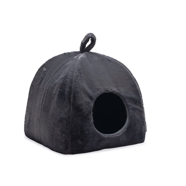 Beeztees Moza Katzenhaus Plüsch 40x40 cm Anthrazit