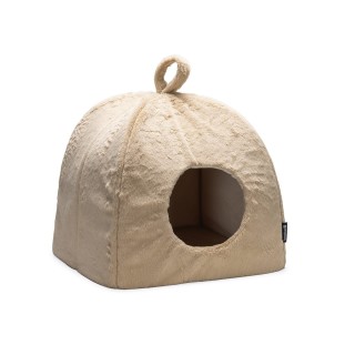 Beeztees Moza Katzenhaus Plüsch 40x40 cm beige