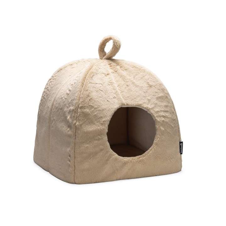 Beeztees Moza Katzenhaus Plüsch 40x40 cm beige