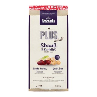 Bosch PLUS Hunde-Trockenfutter Strauß & Kartoffel 12,5+1,5kg gratis