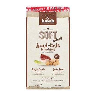 Bosch SOFT Hunde-Trockenfutter Land-Ente & Kartoffel 12,5+1,5kg gratis