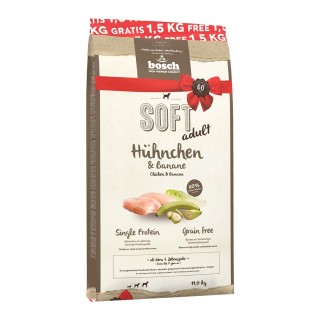 Bosch SOFT Hundefutter Hühnchen und Banane 12,5+1,5kg gratis