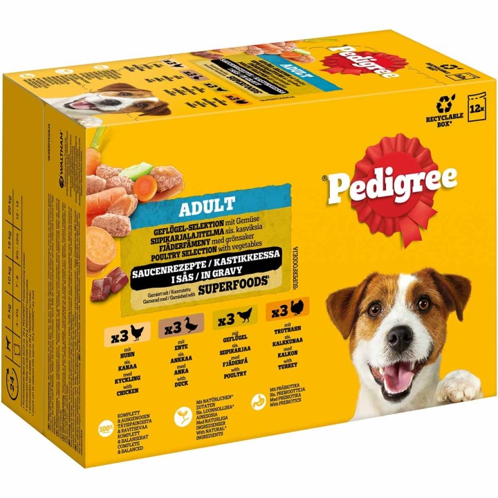 Pedigree Adult Geflügel-Selektion in Sauce 24x100 g