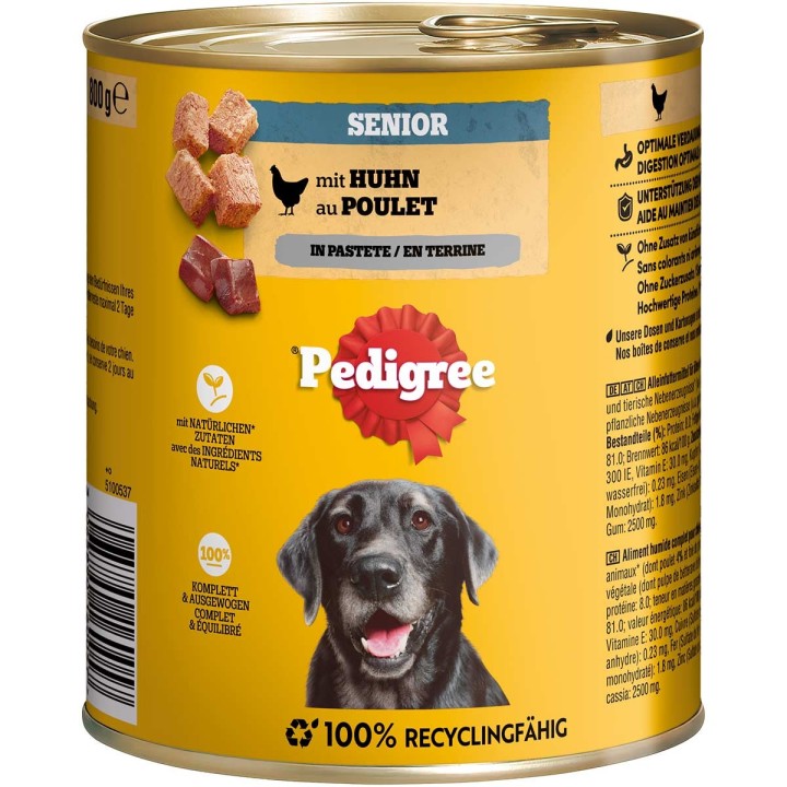 Pedigree Senior Huhn Pastete 12x800 g