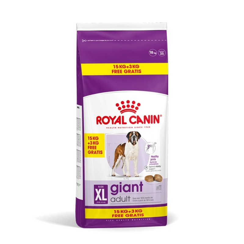 ROYAL CANIN GIANT Adult Trockenfutter für sehr große Hunde 15kg + 3kg gratis