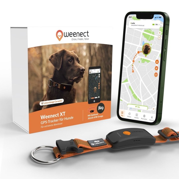 Weenect XT GPS Tracker für Hunde ab 6 kg orange