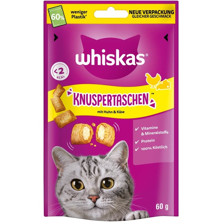 Whiskas Knuspertaschen Huhn & Käse 6x60 g