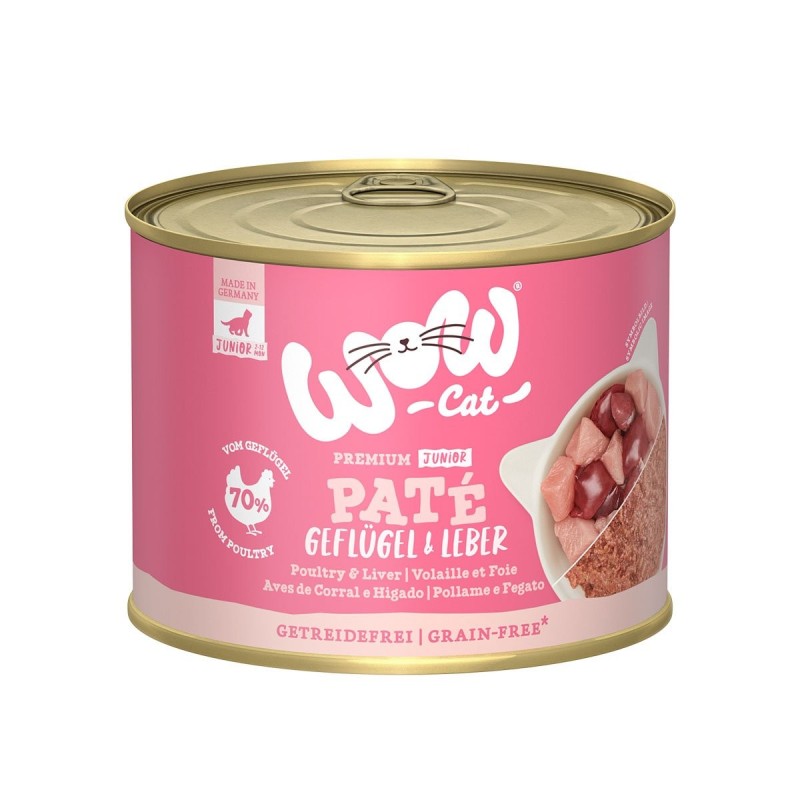 WOW CAT Junior Geflügel & Leber 6x200g