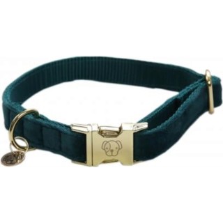 Kentucky Dogwear Hundehalsband "Velvet" smaragdgrün - M (36-52 cm)