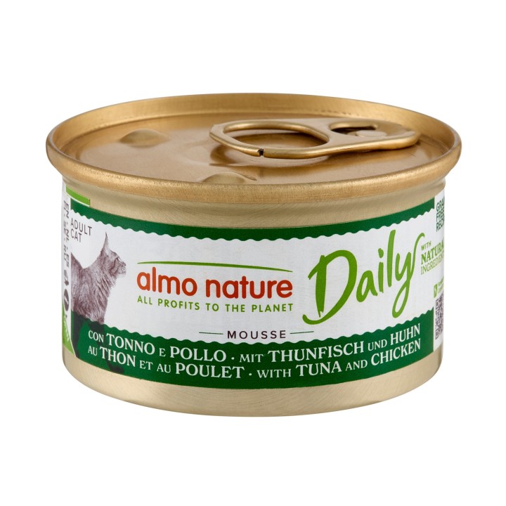 Almo Nature Daily Menu Mousse Katzenfutter - Dosen - Thunfisch & Huhn - 24 x 85 g