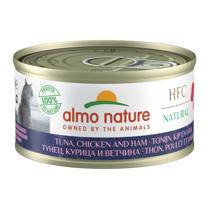 Almo Nature HFC 70 Cuisine Katzenfutter - Thunfisch, Huhn & Schinken - 24 x 70 g