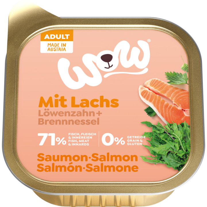 WOW ADULT mit Lachs, Löwenzahn + Brennnessel - 150 g