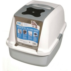 Catit Katzentoilette mit Abdeckung - grau