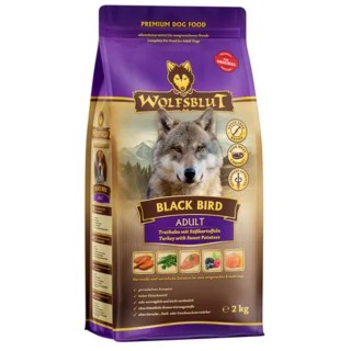 WOLFSBLUT Hundetrockenfutter Black Bird Adult Truthahn & Süßkartoffel - 2 kg
