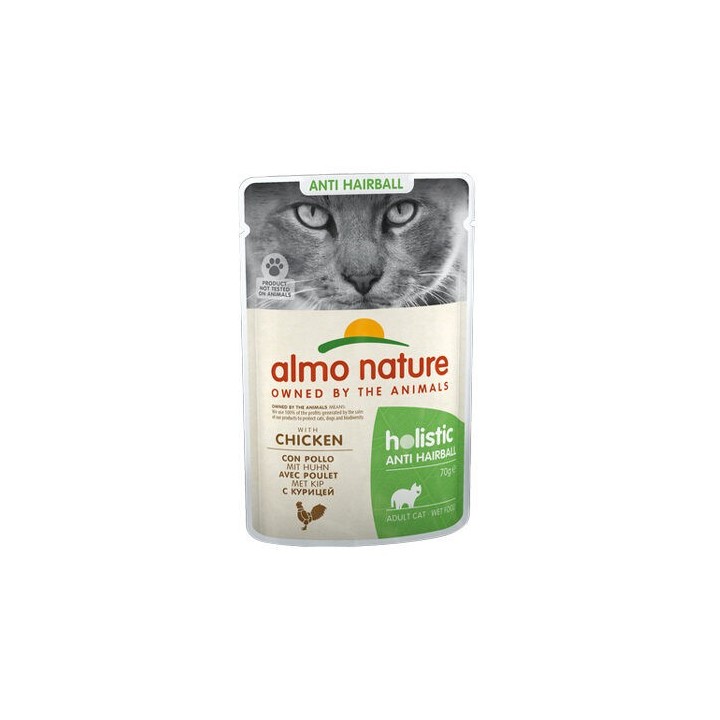 Almo Nature Anti Hairball Katzenfutter - Frischebeutel - Huhn - 30 x 70 g
