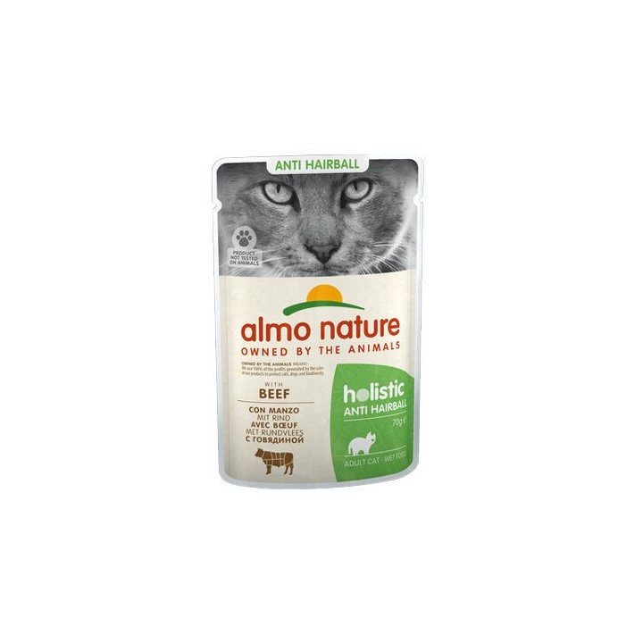 Almo Nature Anti Hairball Katzenfutter - Frischebeutel - Rind - 30 x 70 g