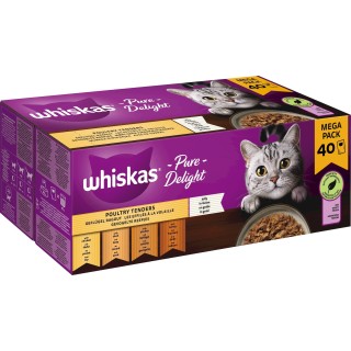 Whiskas Megapack 40 x 85 g - Pure Delight 'Geflügel Ragout in Gelee' - 3.400 g