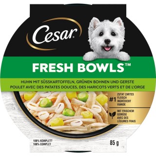 Cesar Fresh Bowls Huhn mit Süßkartoffeln, grünen Bohnen & Gerste - 85 g