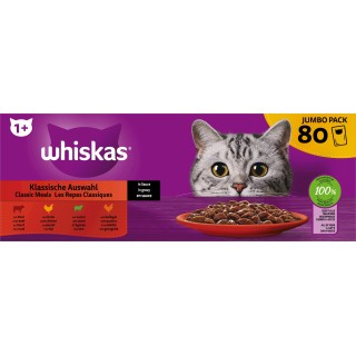 Whiskas Megapack 80x85g Klassische Auswahl in Sauce 1+ - 6.800 g