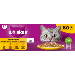Whiskas Megapack 80x85g Geflügel Auswahl in Gelee 1+ - 6.800 g