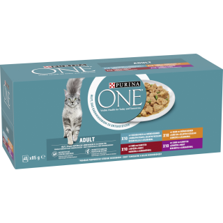PURINA ONE Megapack Adult Huhn, Rind, Lamm, Fisch 40 x 85g - 3.400 g
