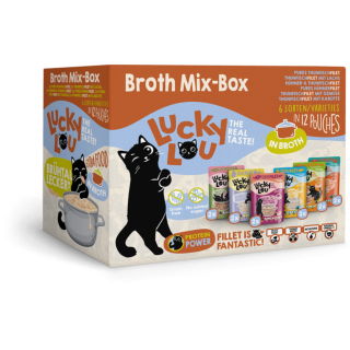 Lucky Lou Extra Food Pouch Broth-Mix-Box 12x70g - 840 g