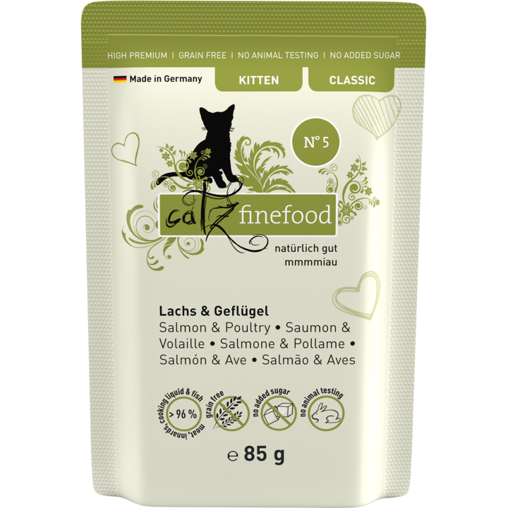 catz finefood Classic Kitten No.05 Lachs und Geflügel - 85 g