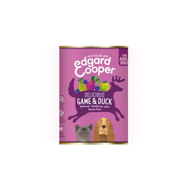 Edgard & Cooper Adult Hundefutter - Dosen - Wild & Ente - 6 x 400 g