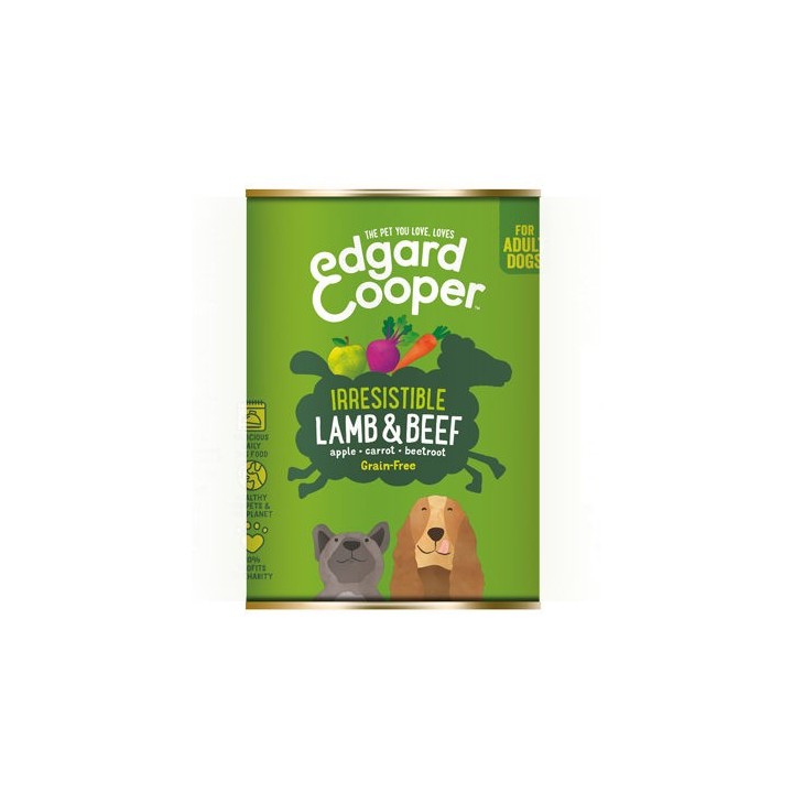 Edgard & Cooper Adult Hundefutter - Dosen - Lamm & Rind - 6 x 400 g