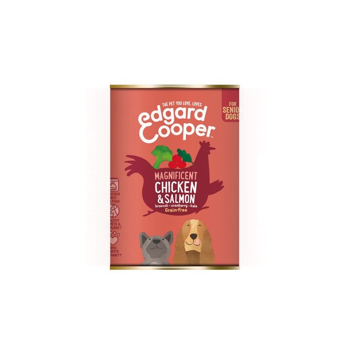 Edgard & Cooper Senior Hundefutter - Dosen - Huhn & Lachs - 6 x 400 g