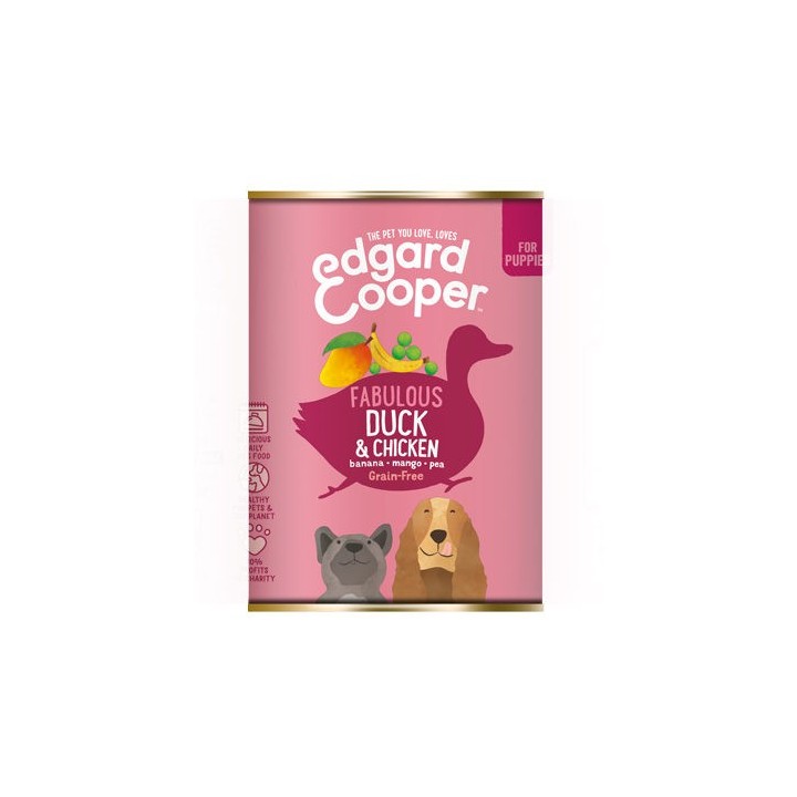 Edgard & Cooper Puppy Hundefutter - Dosen - Ente & Huhn - 6 x 400 g